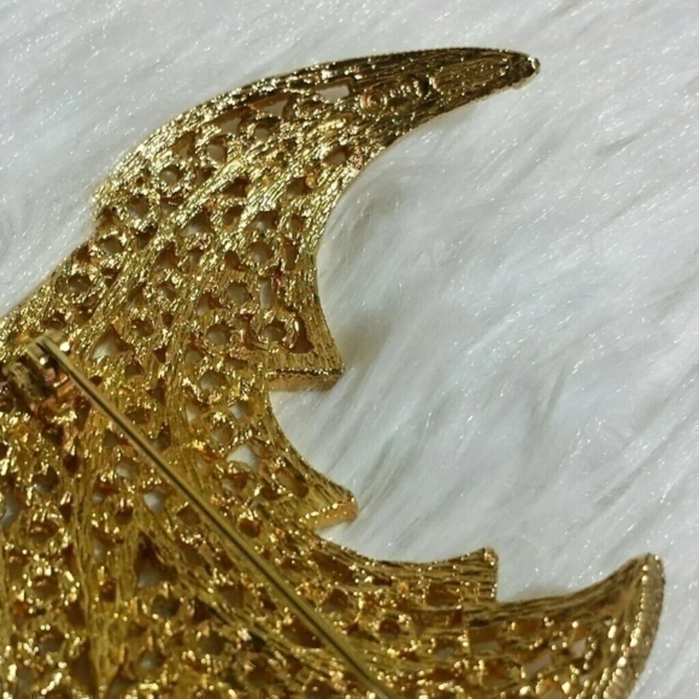 Vintage Christian Dior Blown Leaf Brooch